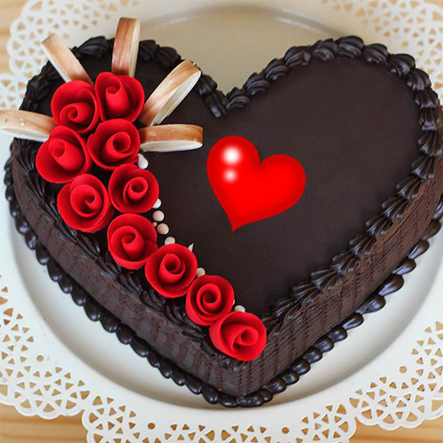 Lovely Heart Shape Cake for valentine's day